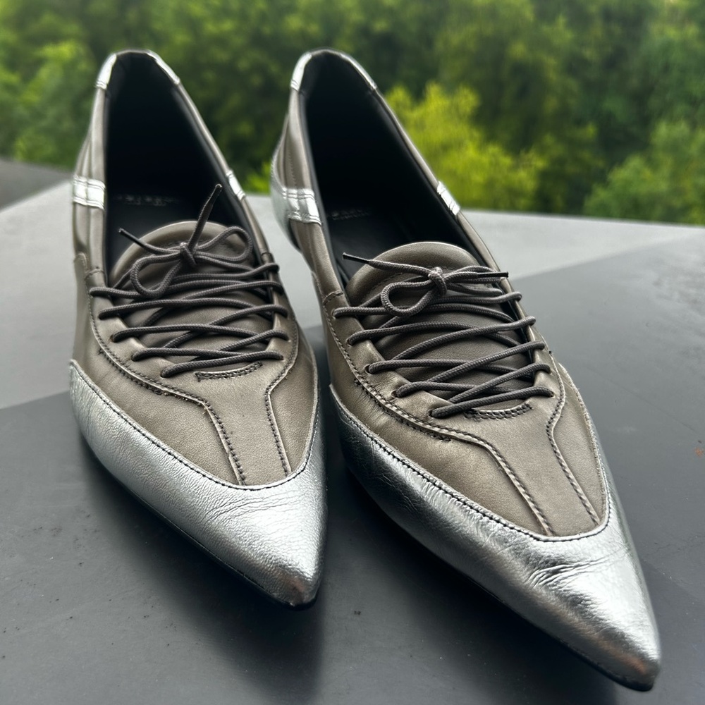 NIB Vagabond LYKKE Lace Up Silver and Gray Pumps from Anthro